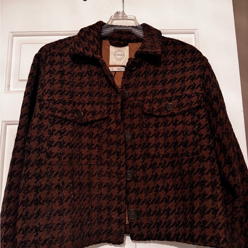 Stoosh Chocolate Houndstooth Blazer